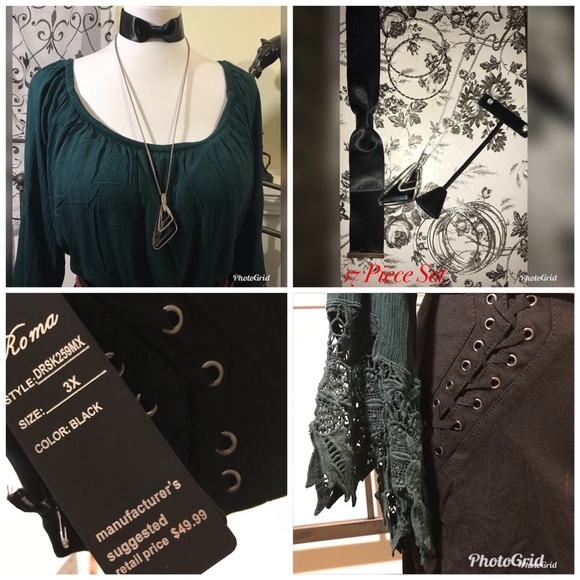 17 PIECE SET SWEATER/SKIRT/BLOUSE/JEWELRY (2)2X,3X - Picture 3 of 8